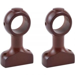 Lot de 2 supports de tringle rideaux en bois pour tringle rideaux de 38 cm marron Odipie