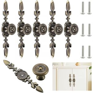 bouton commode 6 Pi&egrave;ces Boutons de Porte Bouton de Tiroir Poignee de Meuble Vintage Poign&eacute;es de Placard Bouton de Porte Vintage Boutons de