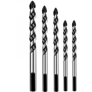 5 Pcs Foret, Foret de Maçonnerie en Carbure de Tungstène Set Pour Métal Acier, Tuile De Céramique Porcelaine, Béton, Brique, Plastique Et Bois - 62