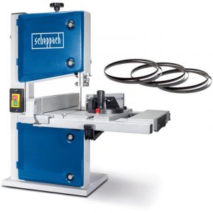 Scheppach - Scie à ruban HBS30 – 350 w – Vitesse de coupe constante 900 m/min – Table inclinable jusqu'à 45° - Table de travail extensible – Raccord