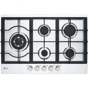 Table de cuisson gaz LG CBGZ3016S 75cm 11,5kW 5 feux Supports de casseroles en fonte Plaque inox