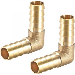 Raccord de tuyauterie en laiton cannel&eacute; de 12 mm, coude &agrave; 90&deg;, adaptateur de tuyau (lot de 2)