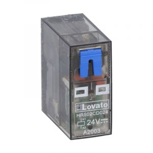 Mini Relais Lovato 8A 2 interrupteurs 24VDC + led HR502CD024
