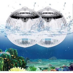Vtizikl Lampe solaire de piscine, 2 pi&egrave;ces flottantes pour piscine, 7 LED &agrave; changement de couleur &eacute;tanche, boule solaire d'ext&eacute;rieur pour piscine,
