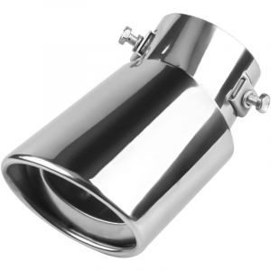 Extr&eacute;mit&eacute;s Tuyau D'&eacute;chappement De Voiture, Embout Tuyau De Sortie Pot D'&eacute;chappement 38-53mm Universel, Tuyau En Acier Inoxydable Chrome, Tuyau De