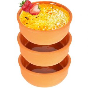 3x Plat de cuisson allant au four, bol, ramequin en gr&egrave;s
