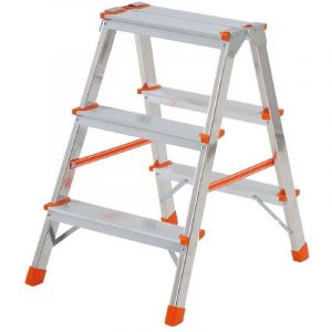 SCALA DOPPIA SALITA 'STYLO' 6 gr. + piano - ap.cm 146/ch.cm 156