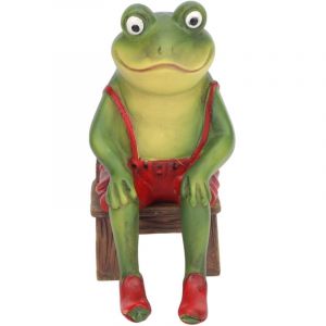 Feiyue - Statue de grenouille en résine mignonne et drôle, résistante aux uv, sculpture de grenouille, ornement pour décoration de jardin