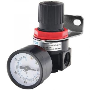 R&eacute;gulateur de Filtre de compresseur d'air,raccord Femelle de contr&ocirc;le de Pression d'air comprim&eacute; 1/4 "NPT avec jauge