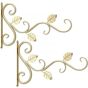 2 Pi&egrave;ces Support De Plante Suspendue M&eacute;tal Forg&eacute; Fer Support De Fleur Crochet D&eacute;coratif Mural pour Supports De Fleurs Pots De Fleurs Mangeoires pour
