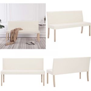 Banc 139,5 cm Crème Similicuir - Banc Coffre - Banc Entrée - Banc Design - Meuble Rangement - Banc Salon - Home & Living