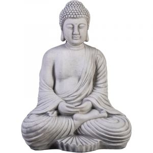 Statue Bouddha ,Figure de Pierre Massive Bouddha en Pierre reconstitu&eacute;e, r&eacute;sistant au Gel (Gris)