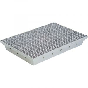MEA - Paillasson encastrable en smc, Dimensions 75x50x8 cm, avec Grille caillebotis en Acier galvanisé Maille 30/10