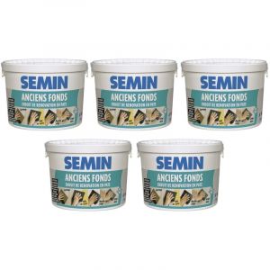 Semin - Lot de 5 enduits de rénovation pour les supports irréguliers Anciens Fonds spécial toile de verre, carrelage, peinture - intérieur/extérieur