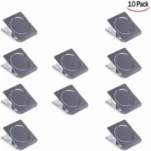 Alovez - 10 Pièces Pince Aimantée, Clips Pince en Aimant Métal Pinces Aimant Frigo Clips Magnétiques Pince Aimant Pinces à Dessin pour Tableau Blanc,