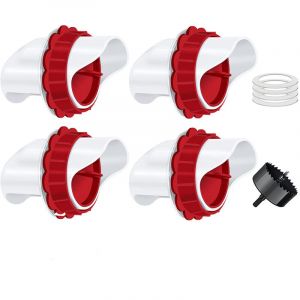 Mangeoire Poules, Mangeoire Poule Automatique, 4 Ports diy Mangeoire à volaille Gravité Kit pour Seaux Tonneaux Bacs - Laoa