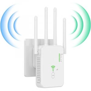 Répéteur WiFi Exterieur, 2024 Nouveau Amplificateur WiFi 1200Mbps, Répéteur WiFi Puissant sans Fil Double Bande 5GHz & 2.4GHz WiFi Extender,