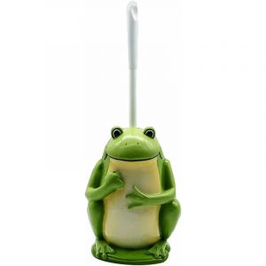 Ersandy - Brosse wc compacte en résine pour salle de bain Motif grenouille Vert