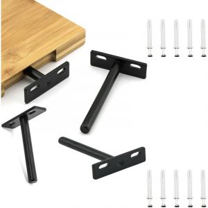 Support D'&eacute;tag&egrave;re Flottant, 4 Pcs D'&eacute;tag&egrave;re Mural R&eacute;tro Equerre, Etagere Support D'&eacute;tag&egrave;re Murale, Supports De Tablette Flottante, Supports D'&eacute;tag&egrave;re