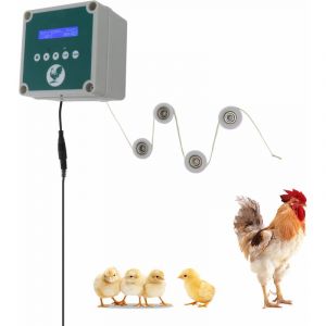 Contrôleur automatique de porte de poulailler IP44 Ouvre-cage Télécommande Kit de moteur d'actionneur de porte de poulailler avec minuterie Capteur