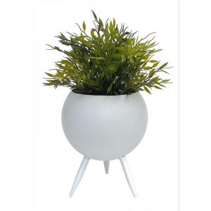 Dandibo - Tabouret à fleurs en métal avec pot Blanc 23 cm Porte-fleurs 96259 m Colonne à fleurs Moderne Porte-plantes Tabouret à plantes