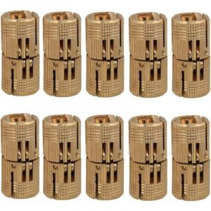 ZVD - 10 Pcs Charnières Cylindriques en Laiton, Caché Charnière Invisible Tonneau pour diy Porte en Bois Armoire Caravane, 10 mm