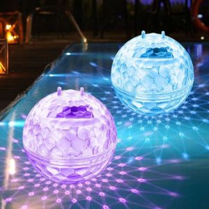 2 pièces Lampe Piscine Solaire, 11cm Flottante Lampe Solaire Exterieur, IP68 Lumière Piscine Étanche, Boule Lumineuse Exterieure Pour Piscine, Étang,