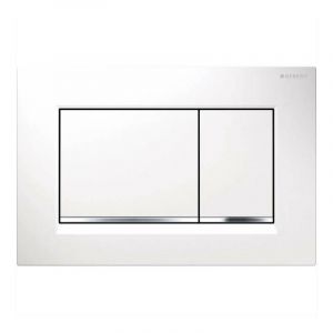 Pour Geberit Sigma30 - Plaque de commande Sigma30, blanc/chrome 115.883.KJ.1