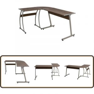 Vidaxl - Bureau d'angle marron bois d'ingénierie - Bureau D'angle - Bureau Design - Bureau Compact - Bureau Étudiant - Meuble De Bureau