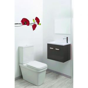 Zen - Lave-mains epice - avec miroir - 50cm - Gris - Laqu&eacute; - Livr&eacute; en kit - Ondee