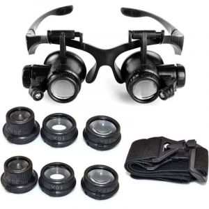 Loupe Serre Tête Loupe Frontale Lunettes grossissantes Allumage led Grossissements de 10x, 15x, 20x et 25x