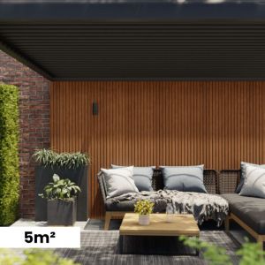 Kit Bardage Composite MEZZO Moka - Superficie : 5m&sup2; - Dimension des lames : 220x17,8x2,3 cm - Aspect mat - Effet faux claire-voie