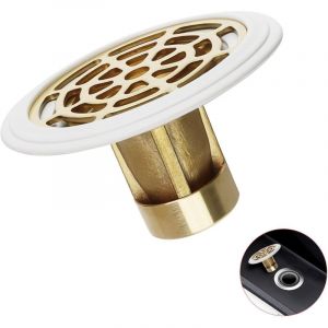 27 &agrave; 55 mm Siphon de Sol, Clapet Anti Odeur Laiton &Eacute;paissi, Siphon De Sol Anti Odeur, avec Anneau en Caoutchouc, Pr&eacute;venir Les Odeurs, Convient aux