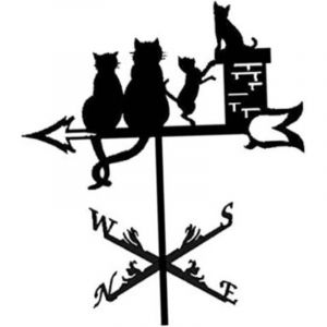 Girouette en m&eacute;tal, girouette de Jardin, Outil de Mesure Professionnel, Support de Toit de Jardin,Le chat