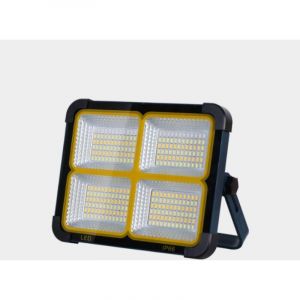 Projecteur LED Rechargeable 100W, Projecteur Chantier Rechargeable 12000mAh/ Panneau Solaire/ 4 Modes d'&eacute;clairage, Projecteur sur Batterie