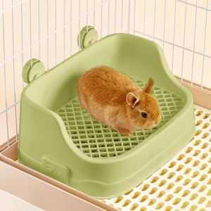 Bac Litiere Lapin, Moyen Liti&egrave;re Toilette Petits Animaux pour Cages D&eacute;tachable Entra&icirc;neur de Pot Grille Corbeille &agrave; Liti&egrave;re d'angle pour Lapin Cochon
