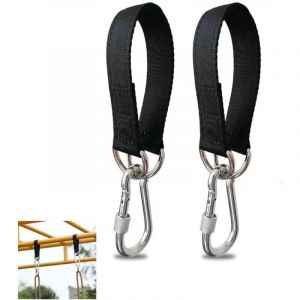 Lot de 2 sangles de suspension pour balançoire d'arbre, ceinture robuste de 50 cm avec mousqueton de sécurité pour siège de balançoire hamac et sac