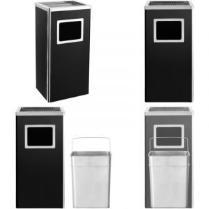 Poubelle &agrave; cendrier d'h&ocirc;tel 45 l Acier Noir - poubelle &agrave; cendrier - poubelles &agrave; cendrier - Home & Living - Noir