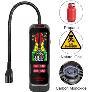 D&eacute;tecteur de Gaz Naturel D&eacute;tecteur de Fuites de Gaz avec Sonde de 9,4 Pouces Testeur de Gaz Portable avec Alarme Sonore et Visuelle pour Localiser