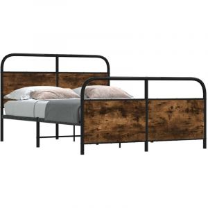 Maison Chic - Cadre de lit sans matelas-Structure de lit 120x190 cm chêne fumé bois ingénierie 112717