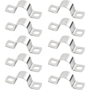 10 Pi&egrave;ce Clips C&acirc;ble, Collier de Serrage Inox, Fixation C&acirc;ble &eacute;lectrique, U Collier de Serrage Tuyau Robustes, Convient pour La Fixation de Tuyaux,