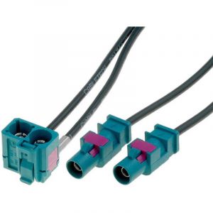 Adnauto - Adaptateur antenne 2x Fakra m Double Fakra f compatible avec vw MFD2 RCD300 RNS-510 RNS2