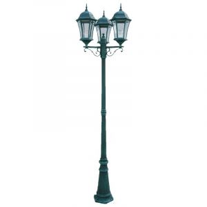 Lampadaire Extérieur 3 Têtes 3x100W Fonte Vert