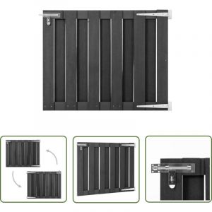 The Living Store Portillon wpc 100x80 cm Gris - Porte De Jardin - Portillon - Clôture - Barrière - Bois Composite