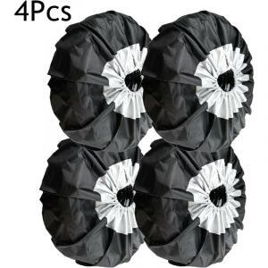4 pi&egrave;ces housses de pneu, ensemble de housses de pneu de secours, protections solaires UV imperm&eacute;ables pour pneus Oxford, pour camping-car,