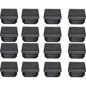 Bouchon Plastique 40x40mm Embout Tube Carre Noir Plastique Embout Bouchons D'obturation pour Pieds de Meuble Trampoline 16PCS