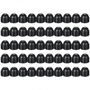 Cache-écrous M10 pour clé de 17 Noir 50 pcs. Bouche-trou,Cache-écrous hexagonaux, cache-vis, cache-écrous décoratifs