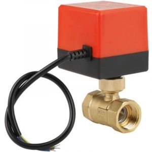 DC 12-24V G3 / 4 "DN20 Vanne &eacute;lectrique &agrave; bille motoris&eacute;e &agrave; 2 voies en laiton pour contr&ocirc;le de d&eacute;bit, vanne &agrave; bille motoris&eacute;e, vanne &agrave; bille