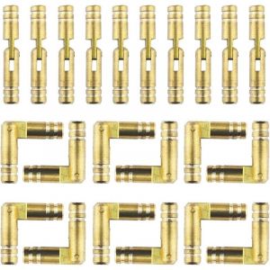 CCYKXA Mini Charni&egrave;re Invisible en Laiton - 30 Pi&egrave;ces, 4 x 25mm, Cylindrique, Cach&eacute;, Tonneau, Dor&eacute;