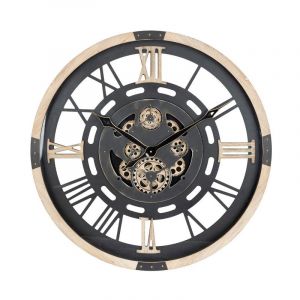 Horloge Murale M&eacute;canique 'Kent' 80cm Noir